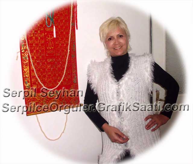 Serpilce.Resimli beyaz yelek �rg� modelleri