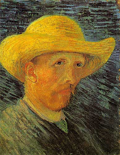 Vincent Van Gogh Self Portrait with Straw Hat, Paris Summer 1887