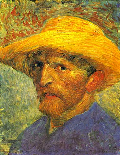 Vincent Van Gogh Self Portrait with Straw Hat, Paris Summer 1887