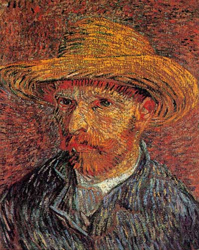 Vincent Van Gogh Self Portrait with Straw Hat Paris Winter 1887