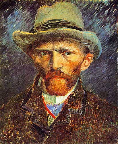 Vincent Van Gogh - Self Portrait with Grey Felt Hat, Paris, Winter