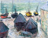 Oscar Claude Monet Boats in Winter Qarters, Etrerat 1885 Tekneler Kış