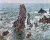 Oscar Claude Monet Rocks at Belle-Ile (The Needles of Port-Coton). 1886 Kayalar
