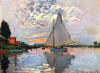 Oscar Claude Monet Sailing Boat at Argenteuil 1874 Argentuelde yelkenli tekne
