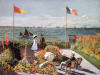 Oscar Claude Monet Terrace at The Seaside, Sainte-Adresse. 1866 Teras ve deniz kenarı