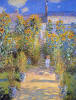 Oscar Claude Monet The Artists Garden at Vetheuil. 1881 Sanatının bamesi manzara resmi