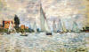 Oscar Claude Monet The Boats, Regattas at Argenteuil. 1874 Yelkenliler Yelkenli tekneler