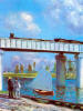 Oscar Claude Monet The Railway Bridge at Argenteuil (Detail) Railway kprs detay