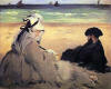 Sahilde Bayan Ed. Manet ve Eugene Berckte, On The Beach (Mme Ed. Manet and Eugene At Berck), 1873