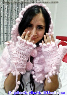 Serpilce.ile Serpilce �rg�ler �rg� Pembe �apka ve eldiven �rne�i