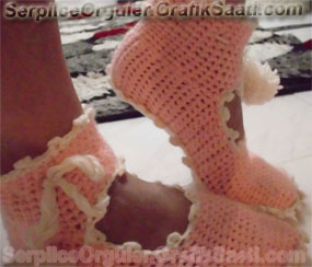 Serpilce.ile Serpilce �rg�ler Y�nden bebek ve k�z �ocuk pembe patik �rg�leri