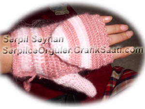 Yeni atk� �apka eldiven tak�m� ve resimlerle �rme tekni�i