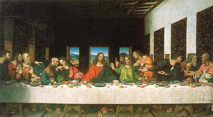 Leonardo da Vinci The last supper �san�n son ak�am yeme�i isimli tablosu